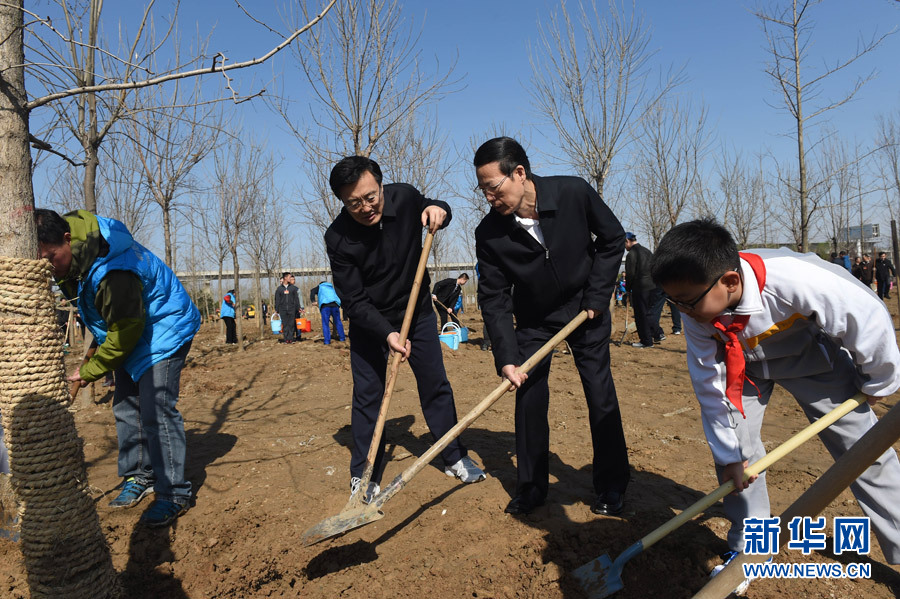 党和国家领导人参加首都义务植树活动