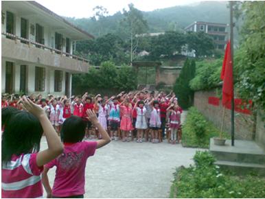 图为南安市第三实验小学,九都彭林小学开展活动现场