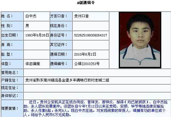 中国年龄最小A级通缉犯落网作案6起杀9人(图