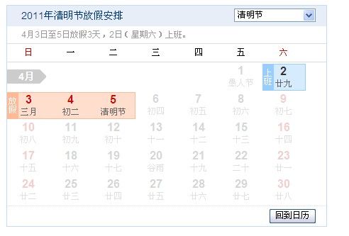 2011年清明节放假安排 中国各地清明节习俗大