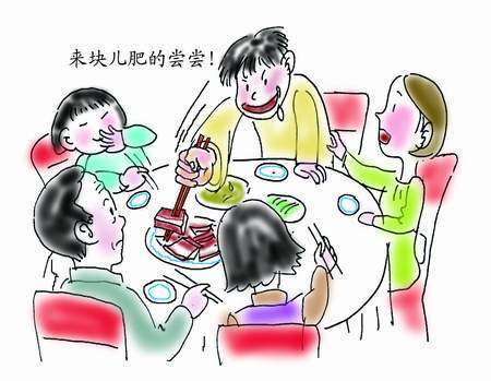 漫画礼仪--餐桌用筷有讲究