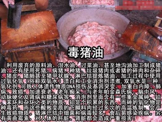 毒食品 50种 食品安全 餐桌 地沟油