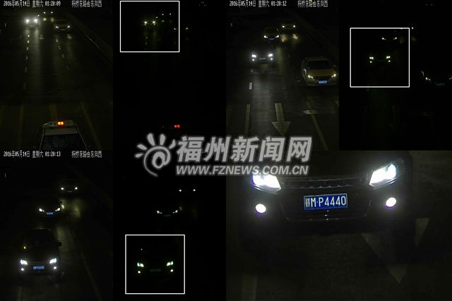 福州警方曝光150辆加塞压线车辆 10辆车滥用远光灯被罚