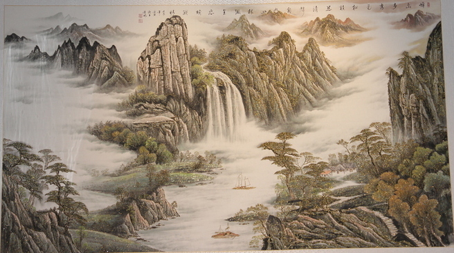 著名砺金国画家郑希林画作在福州展出